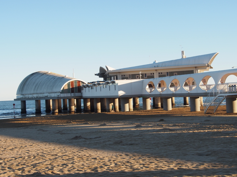 Meer, Haus, Steg, Sandstrand, Italien, Lignano
